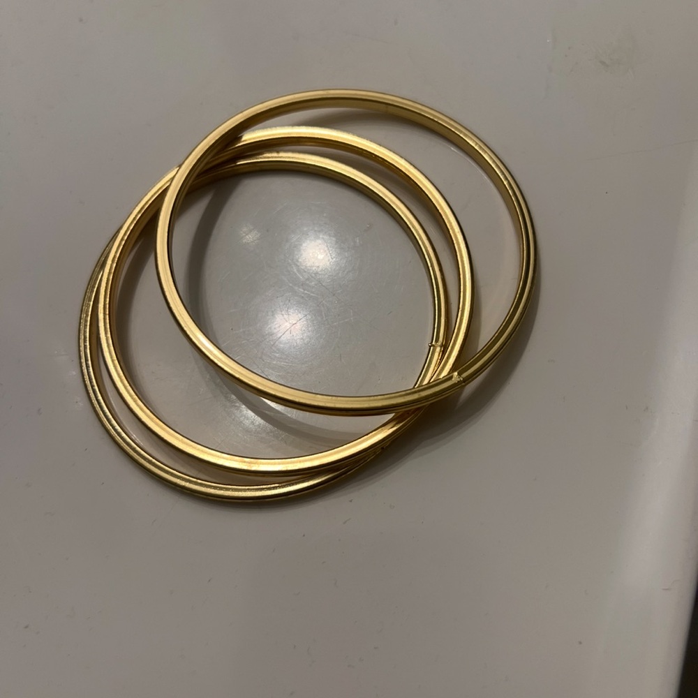 Thick Gold Plated Bangle Set NWOT